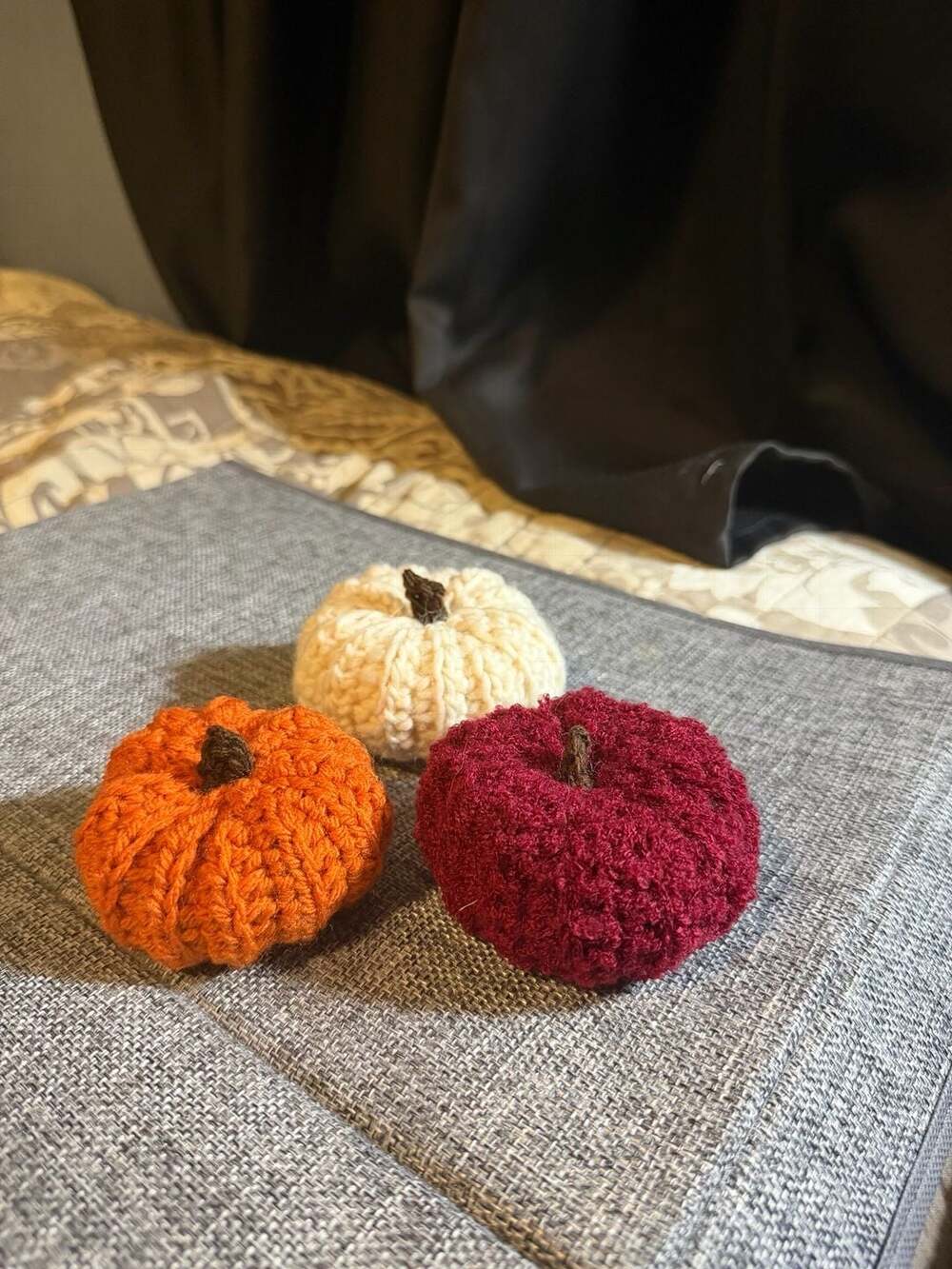 Handmade Crochet Pumpkin Set Fall Decor
